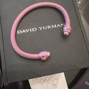 David Yurman Renaissance Cable Bracelet in Aluminum Rose Pink Medium